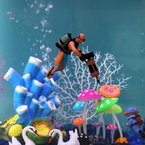 Fish Tank Diver Decoration Swimming Posture Little Diver Aquarium Decoration Ornament Dark Blue Swimming Posture