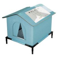 Outdoor Garden Cats Shelter Strays Cats Protective Nests From Rain And Cold With Stand M mėlyna