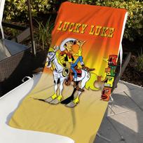 Classic Anime Lucky L-Luke Towel Quick Dry Soft Yoga Swimming Fitness Mountain Climbing Large Beach Towels 130x80cm red