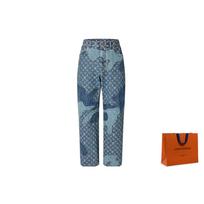 LOUIS VUITTON X Nigo Monogram Patchwork Denim Pants 1A9GGJ 31 gray