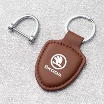 Suede Leather Car Shape LOGO Key Chain Auto Keyring Jewelry Accessories for Skoda octavia fabia rapid yeti superb octavia a5 a7 vhzk70 ruda