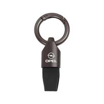Car Tumbled Leather Keychain Alloy Keyring Pendant Accessories For Opel Corsa D Astra Insignia Mokka Adam Combo OPC Vauxhall Sr7 gray