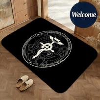 Soft Flannel Floor Mat Anime Fullmetal Alchemist Floor Mat Non-Slip Absorbent Doormat Bathroom Bedroom Home Decor Rug 40x60cm