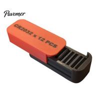 CR2032 Button Cell Organizer Battery Storage Box, with Independent 12 Slots And Push-Pull Sliding Container Cover, Dustproof Waterproof Safe Case, for orange
