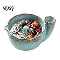 Berry Rinsing Basket Ceramic Bowl with Strainer Holes, Self-Spinning Vortex Design, Multifunctional Kitchen Basin Fruit Rinse for Berries Vegetables mėlyna