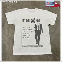 Rage Against The Machine Rock Band T-shirt, Unisex White T-shirt, Size S- M