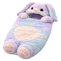 Warm Sleep Sack Plush Rabbit Envelope Sleeping Bag for Kids, Winter Bunny Kids Slumber Bag, Fuzzy Toddlers Boys 4 white