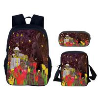 Gorilla Tag 3D Printed 3pcs/Set School Bags Laptop Daypack Backpack Inclined shoulder bag Pencil Case For Boys Girls Best Gift black