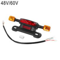3-in-1 48/60/12V LED Galinis žibintas Elektrinio paspirtuko Posūkio signalo žibintas Galinis žibintas Indikatorius E-paspirtukui Stabdžių žibintas Dalies black