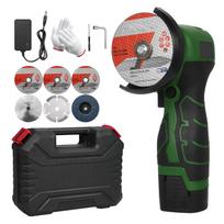 Akumuliatorinis kampinis šlifuoklis 7000 RPM elektrinis šlifavimo įrankis mini šlifuoklis su 1 vnt 16,8 V 2000 mAh baterija US Plug & 6 Blades tamsiai žalia spalva