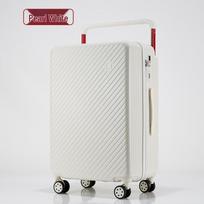 20  Wide Drawbar Carry-on Suitcase: Sturdy and Durable with Retractable Cup Holder. 20-inch - Cup Holder, Quiet Wheels white