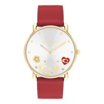 COACH Elliot Cirkonio Akcentais Sidabrinis Ciferblatas Raudonas Odinis Dirželis Laikrodis 36mm - 14504520 raudona