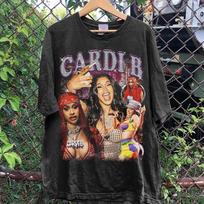 Retro Cardi B Šauni T-shirt Unisex Visų Dydžių 22D118 Unisex Marškinėliai XXXXL gray