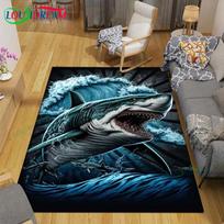 Madingas 3D ryklių kilimas svetainei, namų sofos dekoravimui, vaikų žaidimų dekorui, grindų kilimėlis, jogos kilimėlis, didelis kilimas 40x 60cm white