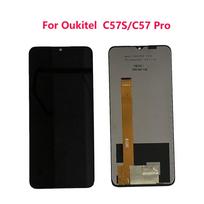 Pilnas LCD ekrano ir skaitmenintuvo surinkimas, skirtas Oukitel C57S C57 Pro black