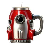 Coffee Mug Resin Stainless Steel Spaceship Design Heat Resistant Coffee Cup Kitchen Drinkware red