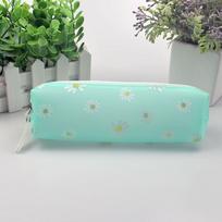 2Pcs Transparent Kawaii Daisy Pencil Case Candy Color Gift for School Students Pencil Box Stationery Supplies white