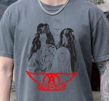 Aerosmith T-Shirt Rock Band on Vintage Black Comfort Colors Tee S gray