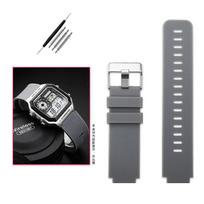 For Casio Watch AE-1200 AE1200/1300 SGW400 AQ-150W A158 A159 A168 Modified Waterproof Silicone Rubber Watch Strap 18mm Watchband 18mm black