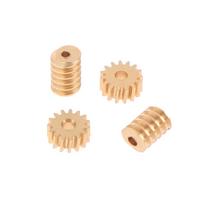 1Set Copper 1:87 Modulus 0.2 15T Micro Brass Turbine Worm Static Change Gear Hole Dia 0.8mm/1mm Reduction Pinion Shaft Connector 0.8mm
