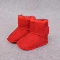 HoneyCherry Winter  Baby Sheepskin Fur Snow Boots Baby Soft Soled Warm Toddler Boots 21 tamsiai ruda spalva