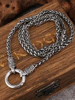 Men's Dragon Bone Chain Necklace - Minimalist Snake Bone Chain Weaving Pendant, Minimalist Necklace, Durable Chain black
