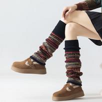 35% Kašmyro Vilnos Boho Laisvos kojinės Žieminės Storo mezgimo Virš kelių kojinės Bato apsiuvai Kelio atrama Laisvos kojinės Šildančios One Size black