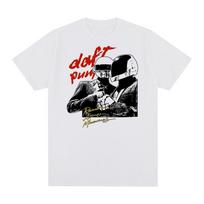 Daft Punk Vintage Tshirt Homme Graphic Y2k Hip Hop Harajuku Streetwear Cotton Unisex T Shirt New Tee Tshirt Womens Tops S black