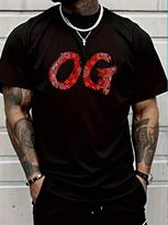 OG Shirt Original Gangster Compton Red Bandana-Print  Unisex's T-Shirt XXL brown