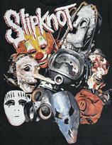 SLIPKNOT AOP Vintage 2001 MASKS BIG FACE 90s Nu Metal Band Sz.L REPRINT Unisex T-Shirt XXXXL gray