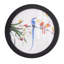 Kūrybiškas modernus apvalus nuotraukų rėmelis medinis kabinamas paveikslų laikiklis miegamojo dekoratyvinis paveikslas (Black,12.2cm) juoda