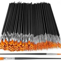 Nylon Bristle Paint Brushes Set for Acrylic Watercolor Oil Painting Fine Detail Crafting and DIY Art Projects with Multiple Sizes and Shapes One Size gray