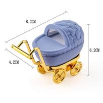 1 Piece lovely Baby carriage Velvet Jewelry Box Wedding Ring Box Gift Box Holder Case for Earrings Necklaces Bracelets Display gray