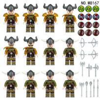 Compatible With Lego M8167 Viking Soldier Assembling Small Particle Building Block Children'S Building Block Toy black