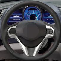 Customize DIY Micro Fiber Leather Car Steering Wheel Cover For Honda CR-Z CRZ 2011 2012 2013 2014 2015 2016 Car Interior Black Thread