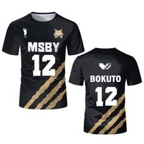 Japanese Anime Cosplay Tops Volleyball Uniforms for Breathable Adult Shirts S black