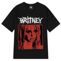 Britney Spears Metal Rock Graphic Vintage Tshirt Unisex Unisex Fashion Hip Hop T Shirts Short Sleeve Pure Cotton T Shirt Ins Y2k L black