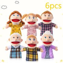 s Šeimos rankinės lėlės 12 colių minkštos pliušinės pasakojimui vaidmenų žaidimui pirštų žaislai lėlė seneliai mama tėtis brolis sesuo beige