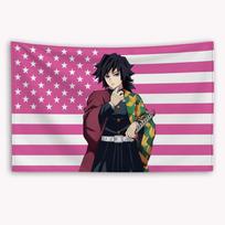 Tomioka Giyuu Amerikos Vėliava Anime Demonas Žudikas: Kimetsu No Yaiba Vėliava Lauko Dekoras Dekoracija Garažo Vėliavos Gobelenas Flaga 100X70CM