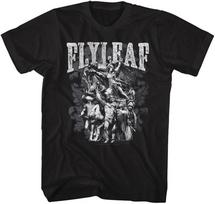 Flyleaf Rock Band Statues Adult Black Short Sleeve T Shirt Vintage Style Graphic Tees S gray
