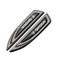 2pcs Car Styling Side Fender Body Emblem Stickers Knife Badges Decoration Valve For Skoda Yeti Fabia Octavia Kodiaq Karoq Rapid fxcp23 ruda
