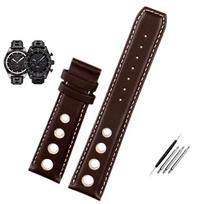 Watch strap For Tissot  1853 T91 Motorsport series PRS516 T044 genuine leather watch strap men's waterproof bracelet 20mm 20mm black