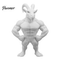 Muscular Goat Statue 3D Printed Figurine, Animal Sculpture Desk Decor for Literary Art Home Office Shelf, Fun Gift Gym Goers Lovers Showcase Piece balta