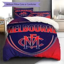 Melbourne FC Club Logo Red Blue Gradient Print 3 Pieces Duvet Cover Set Sports Fan Bedding Bedroom Home Decor Without Pillow Core Comforter 135x200cm white