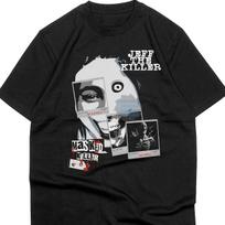 Jeff The Killer Creepy Polaroid Shirt Iconic Face and Signature Y2K Grunge Goth Stretch Heavy Tee Suitable for Creepypasta Fans XL white