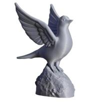 Artistic Bird Figurine Pigeon on The Rock Sculpture, 3D Printed with Stable Base Agile Posture Figure Ornament, Nordic Minimalist Style Figurine, for