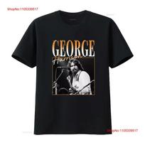 George Harrison Rock Music T Shirt Guitar Lover Retro Size S 3XL vintage Washed Versatile For E L black