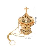 Metal Hanging Incense Burner Brass Censer Cross Vintage Style Aromatherapy for Spiritual Room Meditation Church Ceremony Altar