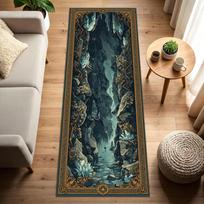 Vibrant Waterfall Runner Rug, Soft Anti-slip Hallway Mat, Washable Nature Style Rug for Corridor Kitchen Bedroom Living Room 40X120CM