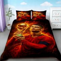 Paaugliams CR7 Antklodės užvalkalas Futbolas Cristiano Ronaldo Patalynės komplektas Jaukiam ir kvėpuojančiam Miegamojo Dekoras Dovanos 135x200cm black